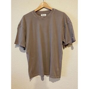 Rowan Women's Oversized Claire T-Shirt Sz M Brown Recycled Cotton Crew Neck USA